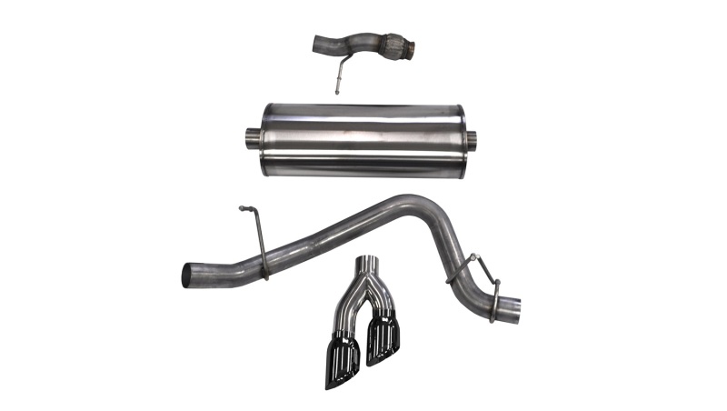 GMC Yukon Performance Exhaust - Single Side - CORSA Performance - Cat-Back Sport 3in Twin Tips - Black - `15-`20